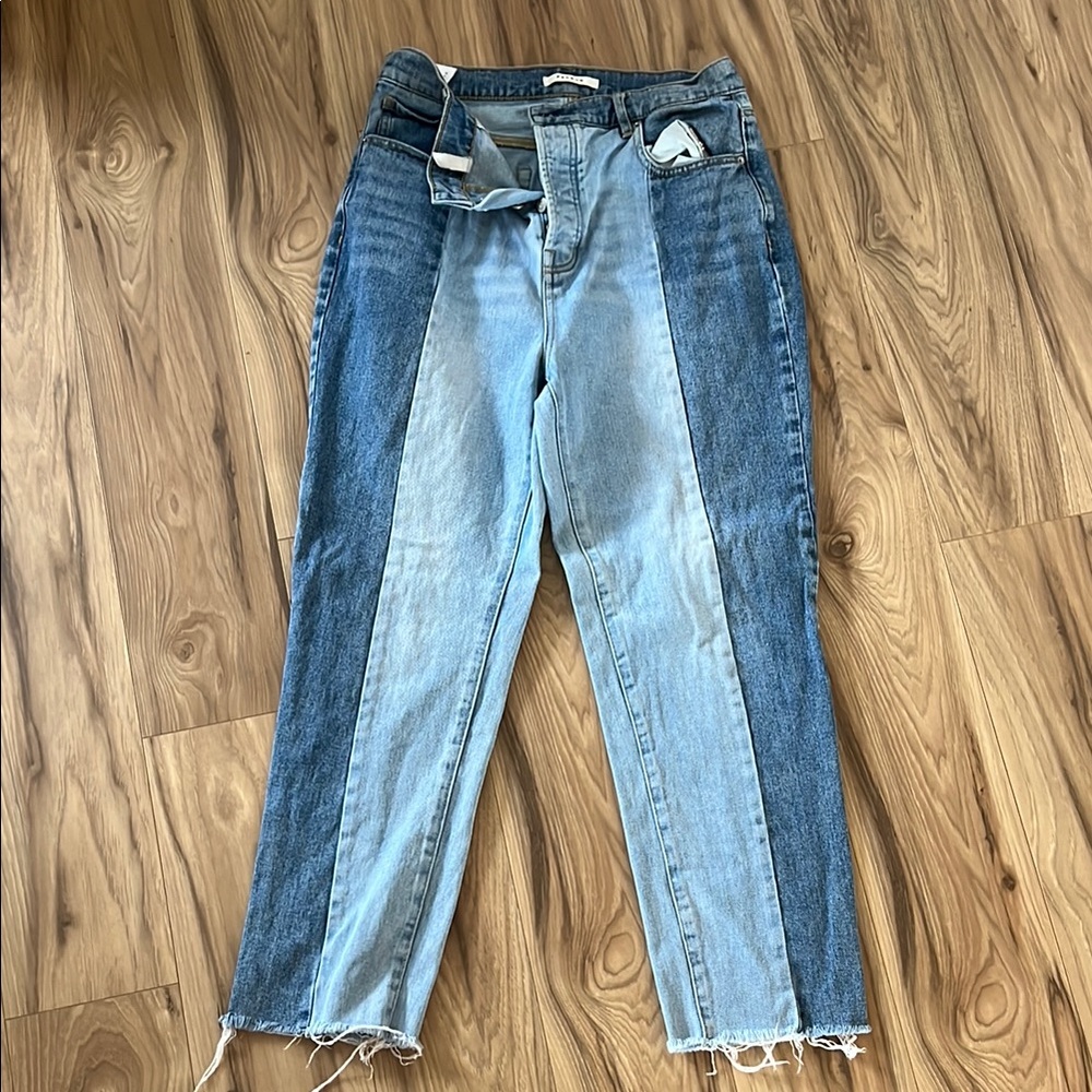 Two-Tone Denim Jeans
